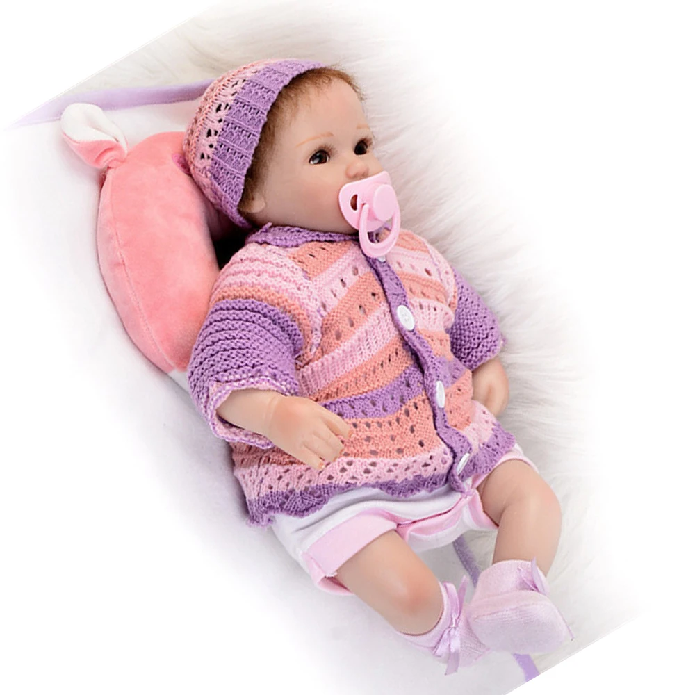 

Soft silicone reborn baby doll toys lifelike 40cm vinyl reborn babies play house bedtime toy high-end birthday present to girls