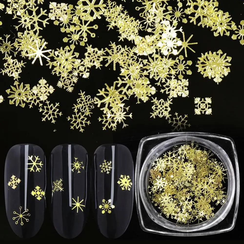 Golden Snowflake Pattern Nail Art Stickers DIY Decals Decoration Manicure Tool декор для ногтей