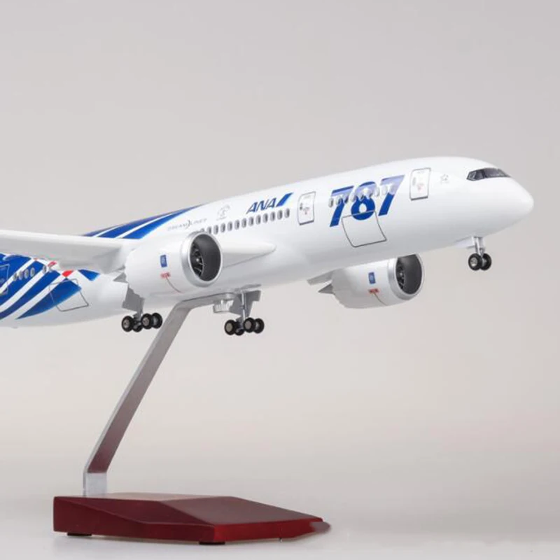 1/130 Scale 47cm Airplane 787 B787 Dreamliner Aircraft Japan ANA Airline Model W Light and Wheel Diecast Resin Plane