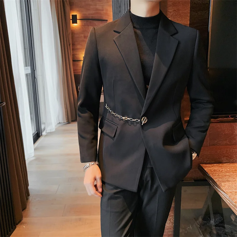 

New Fashion Casual Men Blazer Cotton Slim Korea Style Suit Blazer Masculino Male Suits Jacket Blazers Men Clothing Size S-3XL