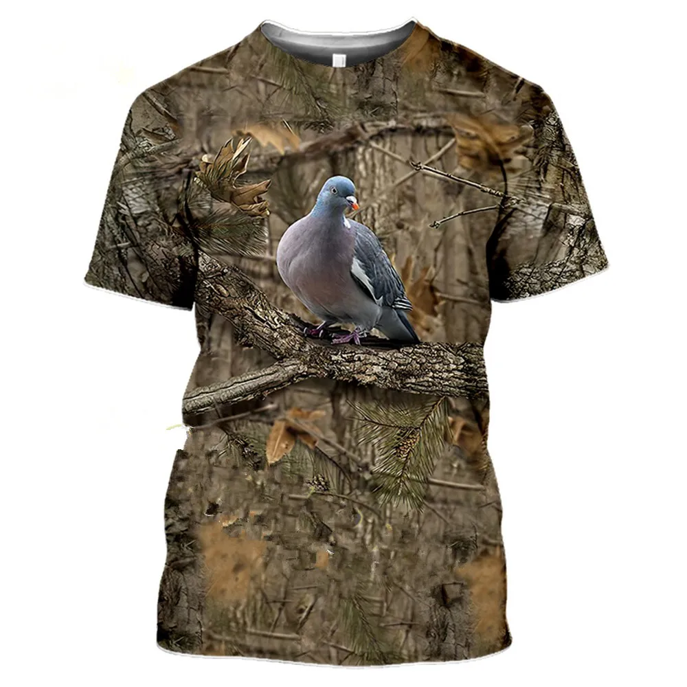 Camouflage hunting animals wild Pigeon 3D T-shirt summer leisure men\'s T-shirt fashion street women\'s pullover short sleeve