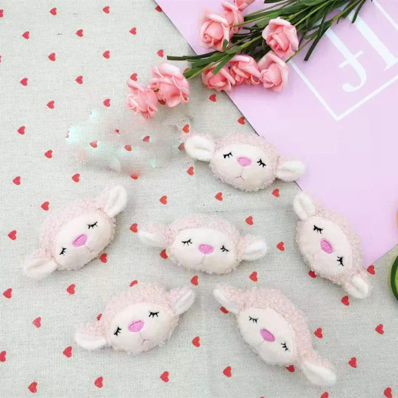 10PCS/Lot  cartoon cute sheep Padded Applique Crafts for Children Headwear Hair clip Accessorie and Garment Accessoires