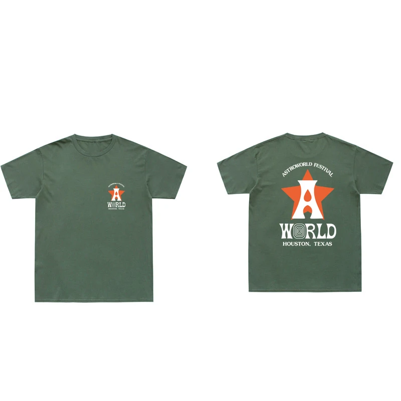 New Arrivals Cactus Jack ASTROWORLD T Shirt Men Women HOUSTON LIVE Print T-Shirts Hip Hop Short Sleeves Swag Tops