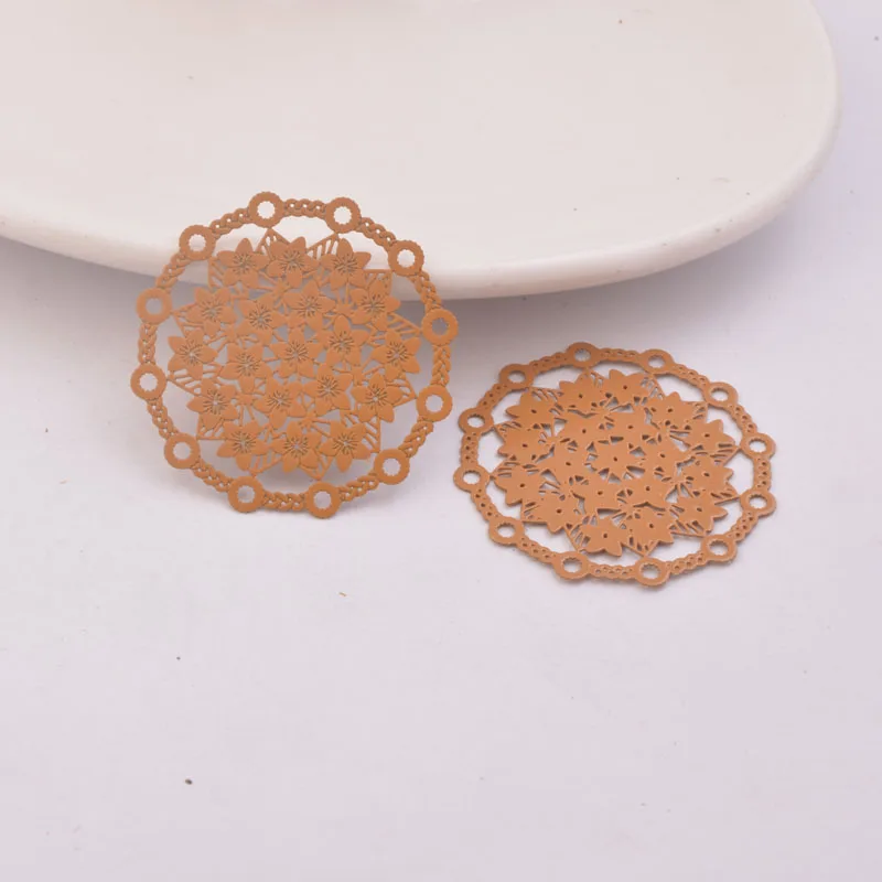 50 Stück AB4136 30mm Runde Blumen-Verbinder aus Metall-Messing für Schmuck- und Ohrring-Zubehör – Detail 7