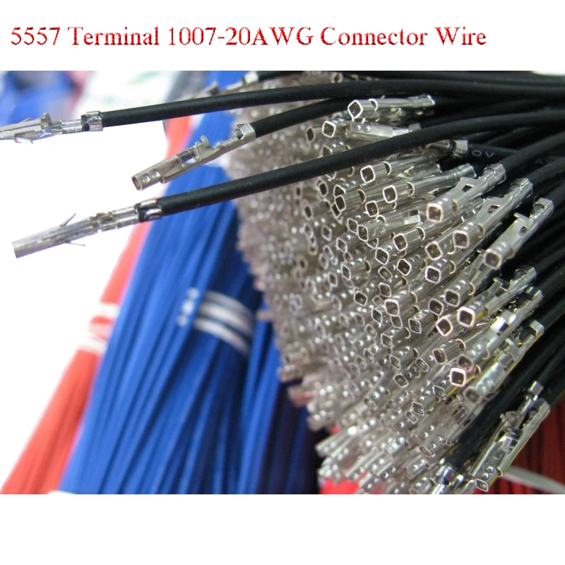 

100pcs DIY 5557 Cable Wire 1007 22AWG 50cm 5557 Connector Terminal Wire for Cable DIY