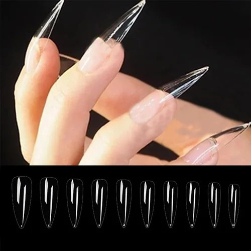 Imagen 2 del producto Puntas de uñas largas 100 unids/caja uñas postizas de punta fina adecuadas para salones de uñas y uso personal