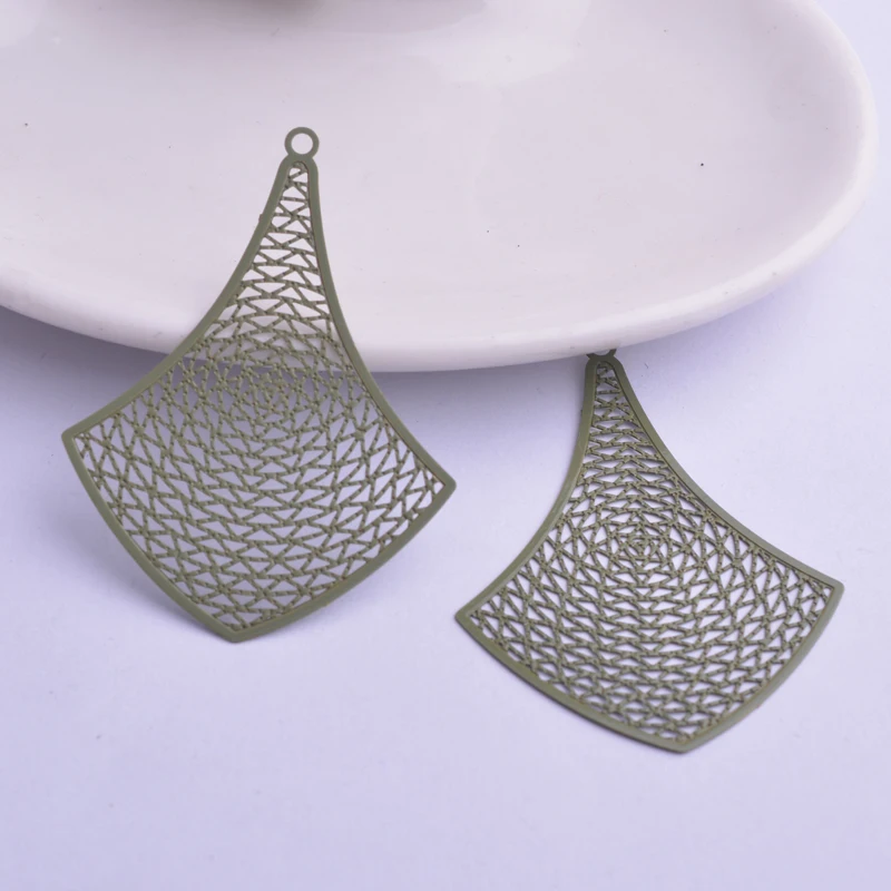 30 Stück AB5562 37*50mm Filigrane Geometrie-Anhänger Silberfarben Großer Anhänger DIY Schmuck Ohrring Herstellung – Detail 7