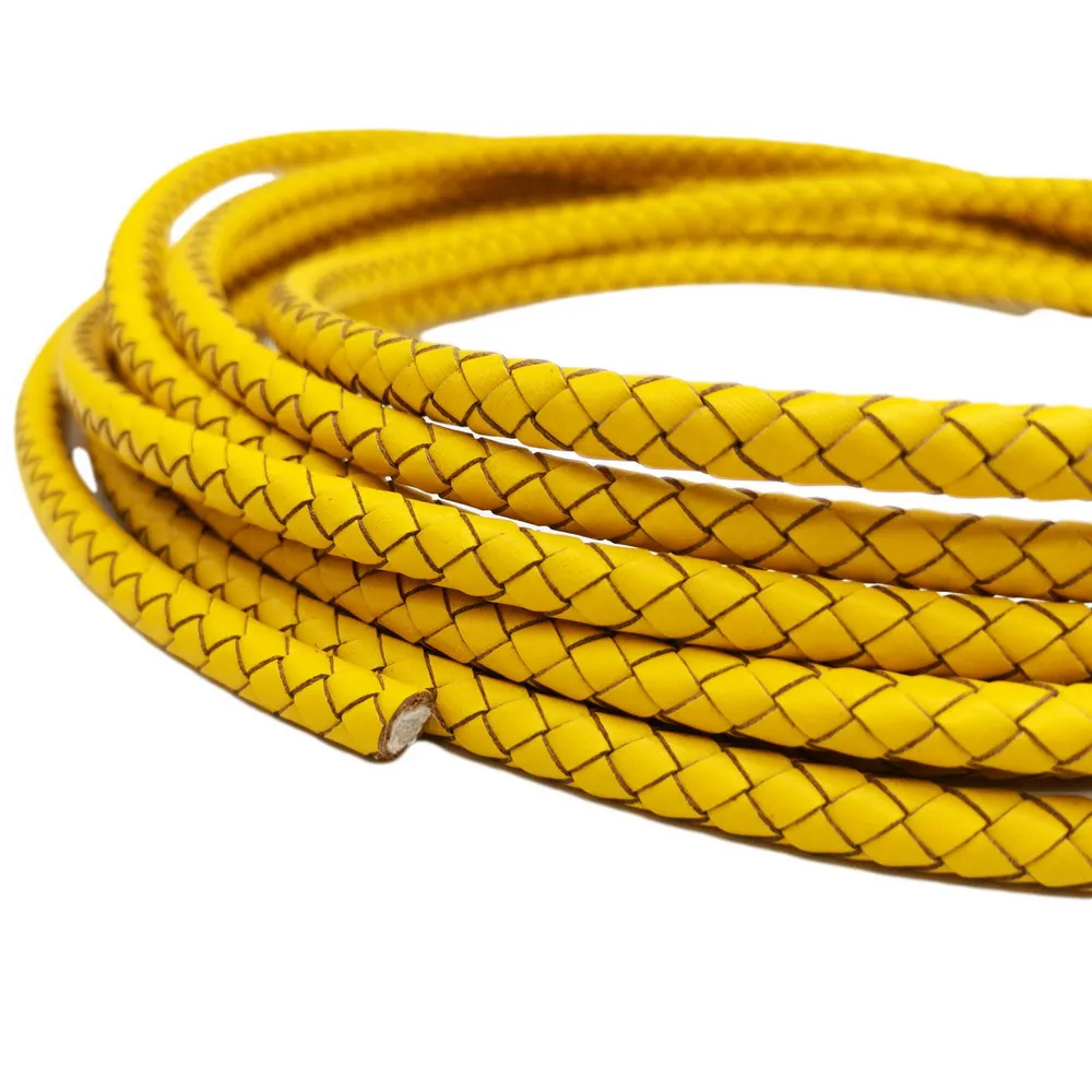 

Aaazee 1 Yard 6mm Diameter Round Yellow Woven Braided Leather Bolo Cord Jewelry Making Craft BP6M265