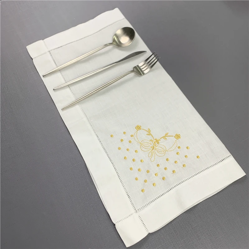 

Table Napkin linen Dinner Napkins 20x20-inch Ladder Embroidered Flower Tea Napkins Two kinds of specifications