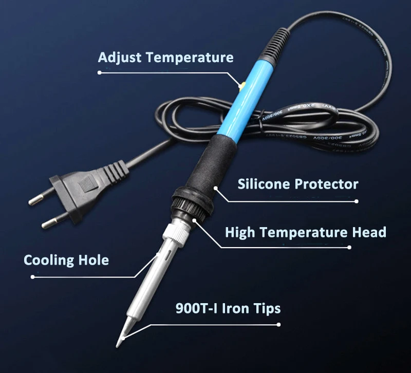 Mini Soldeerbout Verstelbare Temperatuur Elektrische Soldeerbout Rework Station Mini Handvat Warmte Potlood Lassen Reparatie Gereedschap 60W