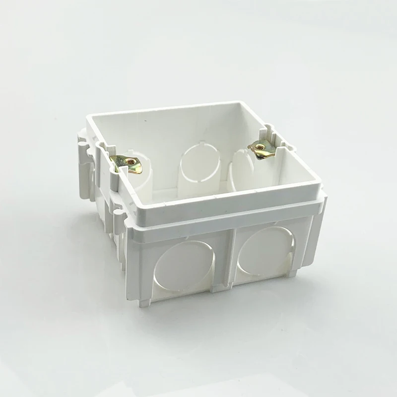 White Color 86mm Hiding Installation Concealed Mount Box Enclosure Junction Wiring Boxes For Wall Outlet Panel