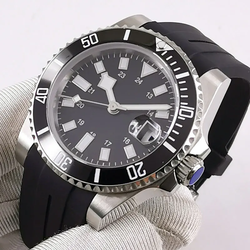 

40mm DREAMRUI black dial Sapphire glass Black Ceramic bezel Luminous automatic men's watch