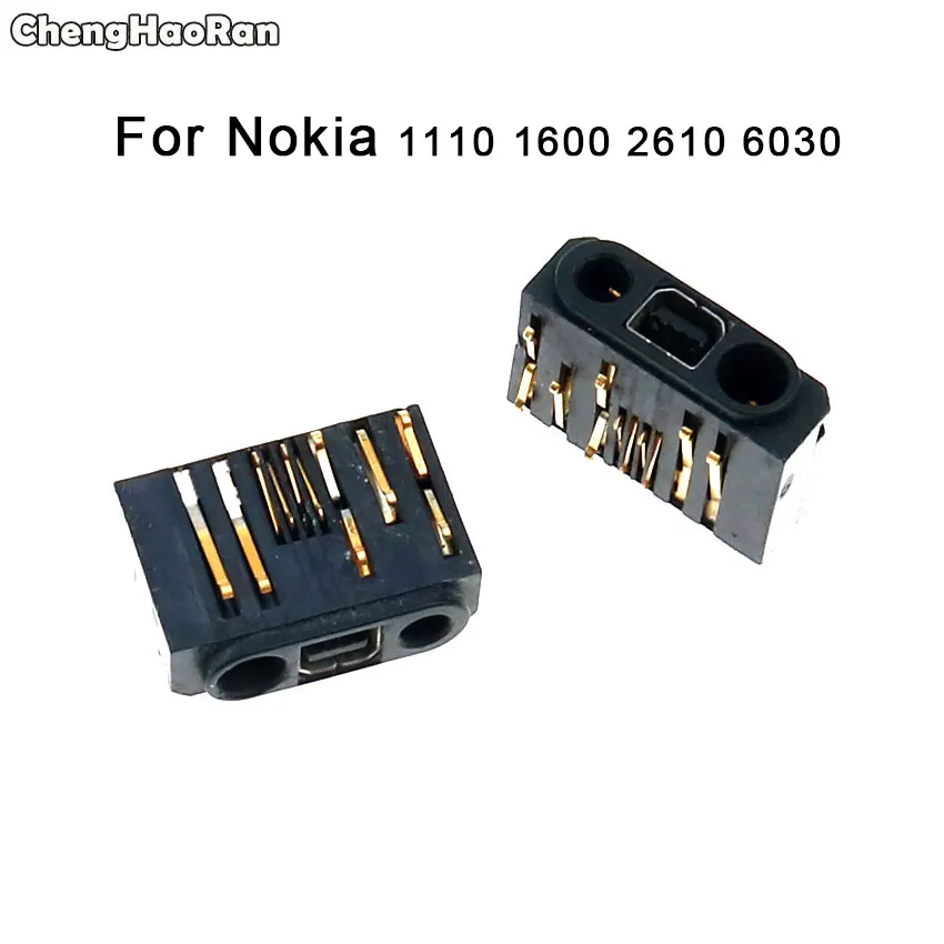 ChengHaoRan 2pcs For Nokia 1110 1600 2610 6030 USB Charging Charger Connector Port Dock Port, Earphone Jack/Headphone Jack