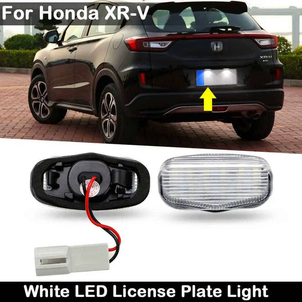 

2 шт. светодиодный светильник номерного знака для Honda XR-V 2015-up, высокая яркость, белая лампа номерного знака