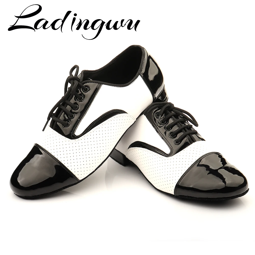 Ladingwu zapatos de baile latino para hombre, zapatillas de baile de salón, Jazz, Tango, niño