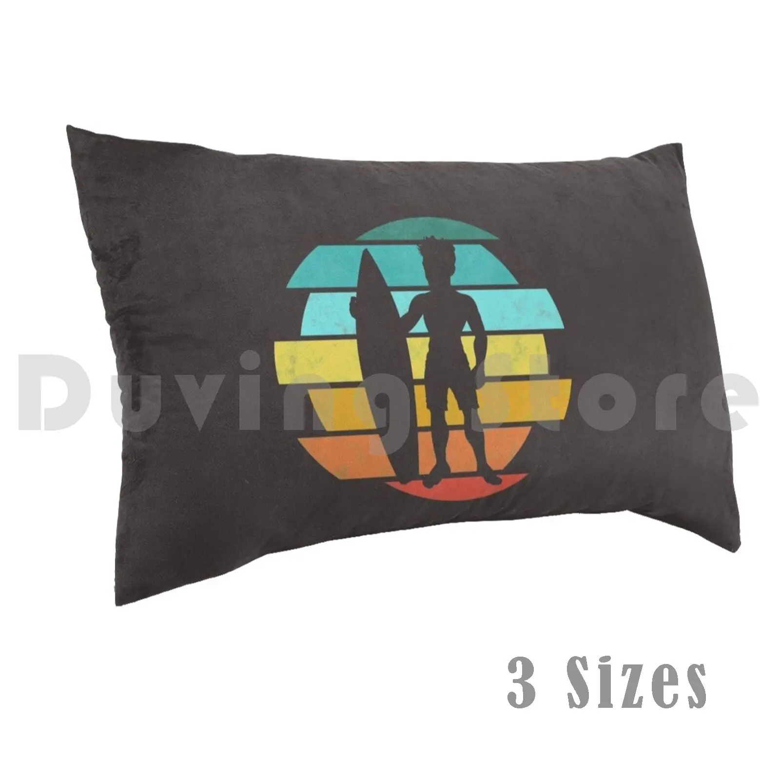 Surfer Dude ( Colorful Silhouette )Pillow case Surfer Guy Surfing Guy Surfer Dude Surfing Dude