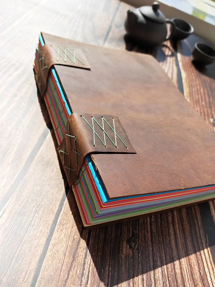 A5 Zise 100% Handmade Vintage  Originality Diary Concise Style  Leather Notebook