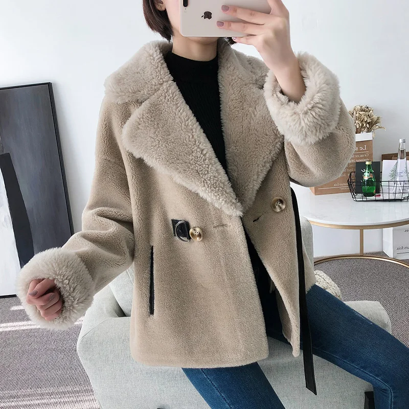 

Real Autumn Fur Female Winter Coat Women Korean Sheep Shearing Wool Jacket Clothes Abrigo Mujer 2023 Y949 KJ2509