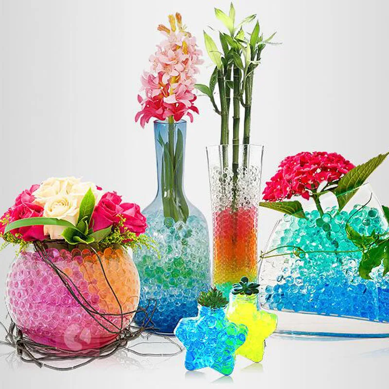 5 bags (600pcs)Crystal Soil Hydrogel Gel Polymer Water Beads Flower/Wedding/Decoration Maison Growing Water Balls Big Home Decor