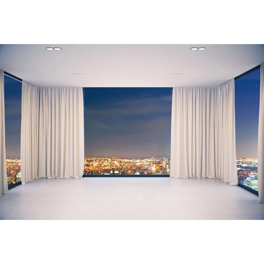 Yeele-خلفية للتصوير الفوتوغرافي مع منظر ليلي على المدينة ، وخلفية للتصوير الفوتوغرافي مع نافذة المنزل ، واستوديو الصور