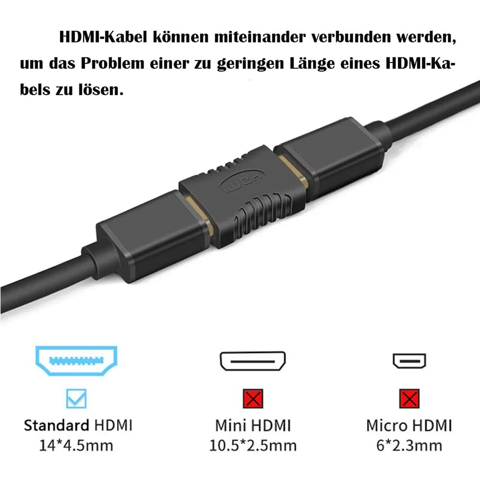 HDMI Coupler 5 Pack HDMI Female to Female Connector Full HD 1080P for HDR ARC High Speed Contacts