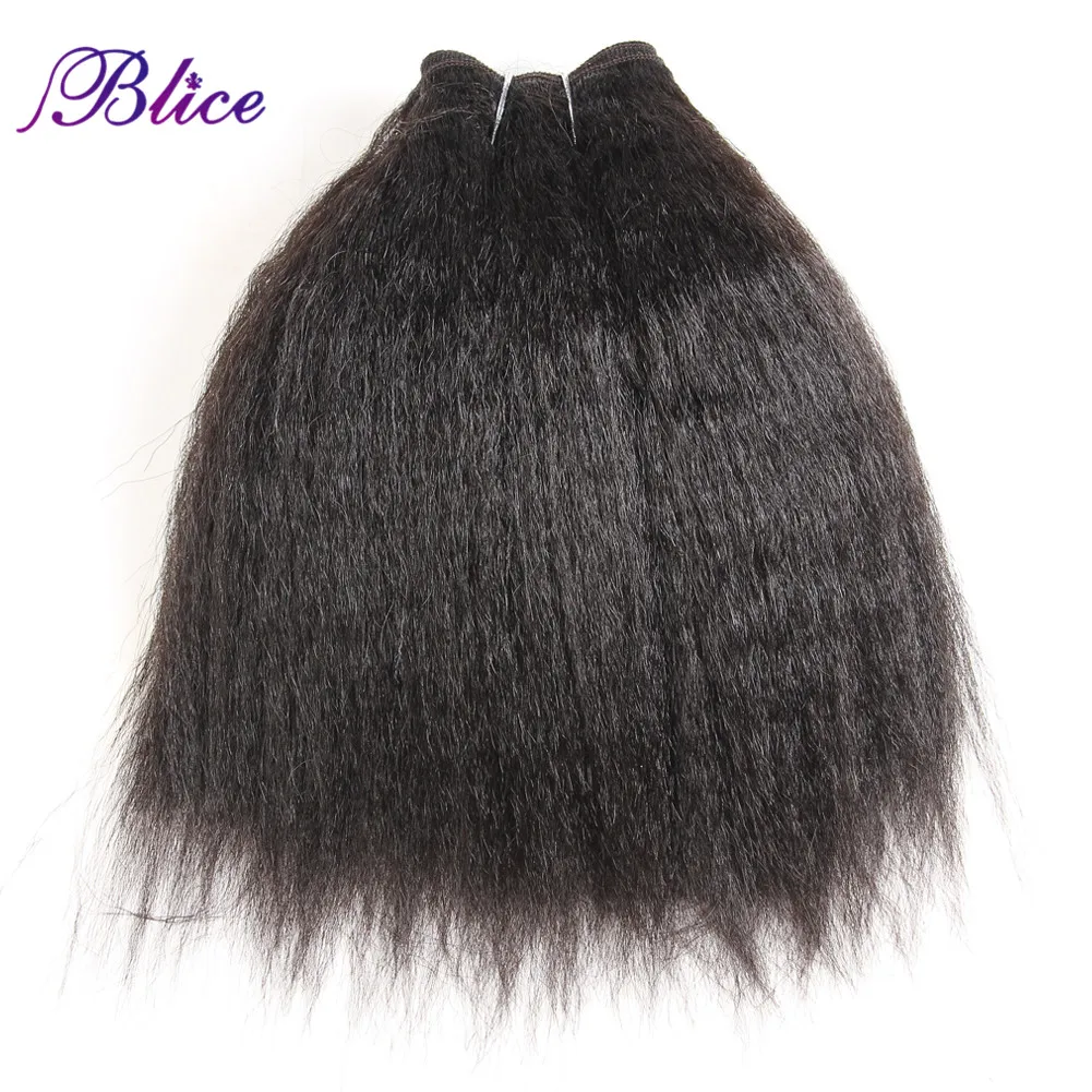 Blice-Bundles de cheveux raides synthétiques Yaki, Super tissage de cheveux, document pur, extensions de cheveux cousues, 10-24 pouces, 100g par