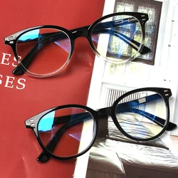 Fashion Round Reading Glasses Spring Hinge Comfortable Reading Eyeglasses Diopter 0, +50, +75, +100, +125 +150 +200