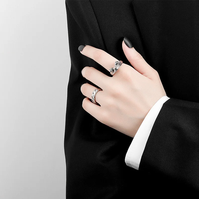 QMCOCO Silver Color New Simple Design Frog Animal Rings Retro Punk Open Adjustable Ring Fashion Fine Jewelry Woman Man Gifts
