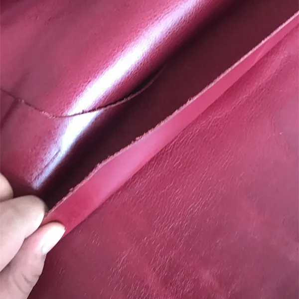 A grade genuine Dark red top layer cowhide leather,1.2mm thin leather for wallet bag diy