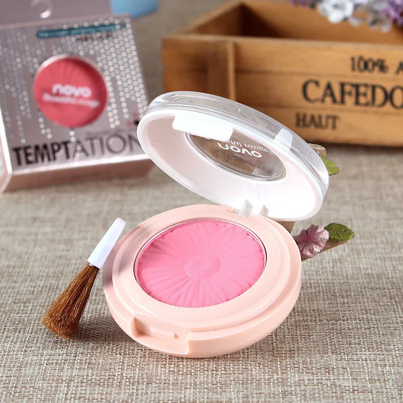 NOVO Face Matte Blusher Powder Rouge  Pink nude makeup repairCheek Blusher Brush Palette