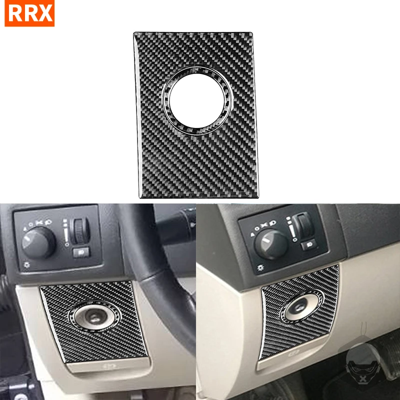 For Chrysler 300 300C 2005-2007 Real Carbon Fiber Sticker Trunk Control Buttons Switch Panel Car inside decorative Accessories