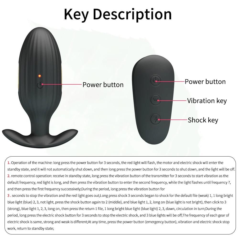 Wireless Remote Control Electro Shock Anal Plug Huge Dildo Butt Plug  Powerful Stimulate G-spot Prostate Massage Vibrator Sex Toy - AliExpress 66