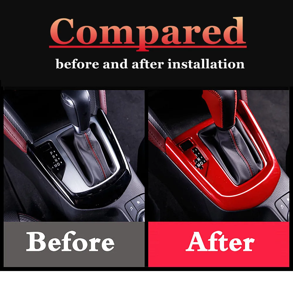 ABS Carbon fiber Car Styling Accessories Gear Center Control Shift Panel Sticker cover trim For Mazda CX-3 CX 3 2016 2017 2018