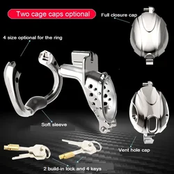 New Arrival Openable Ring Quick Disassemble Cap Flip Design Male Metal Cock Cage Stainless Steel Chastity Device Sex Toy A6