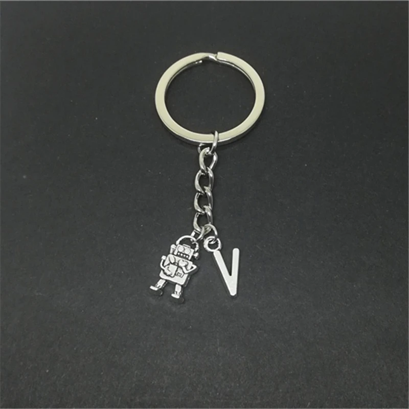 Cute Cartoon Robot Key Chain Creative Keychain Robot Jewelry Science Accessories Robot Keyring Initial Charms