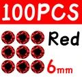 100 piezas de 6 mm rojo
