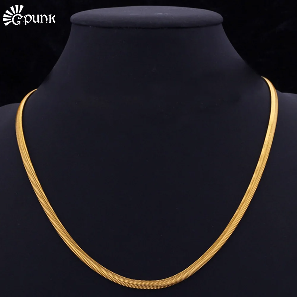 

Stainless Steel Snake Necklaces for Men Women Simple Necklace Gold Color Unisex Jewelry Accessaries Hot Sale Birthday Gifts