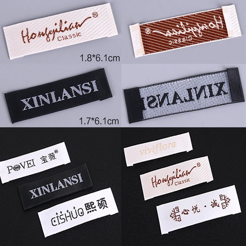 Customized Garment Labels/woven Labels Clothing Embroidered Tags LOGO With Cut Fold Custom Clothing HangTag Children's Clothing view 6