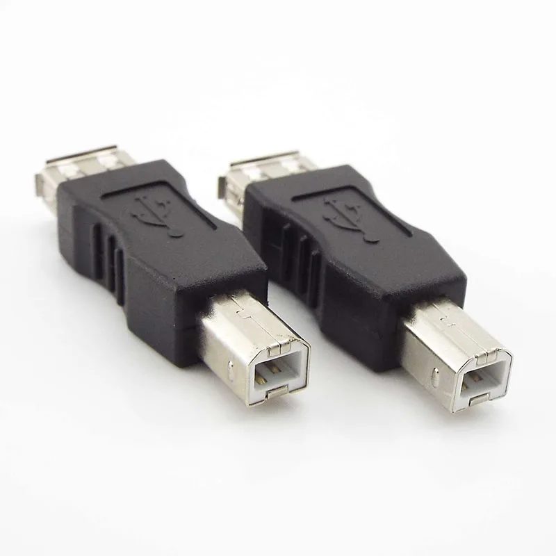 2pcs USB 2.0 Type A Female to Type B Male USB Printer Scanner Adapter Data Sync Coupler Converter Connector a