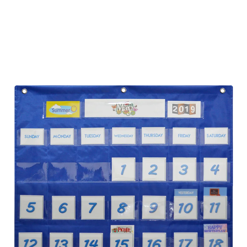 School Classroom Calendar Pocket Chart Wall Calendar & Weather Chart with 117 Cards Teaching Tool Supplies, 25.75*33.75in