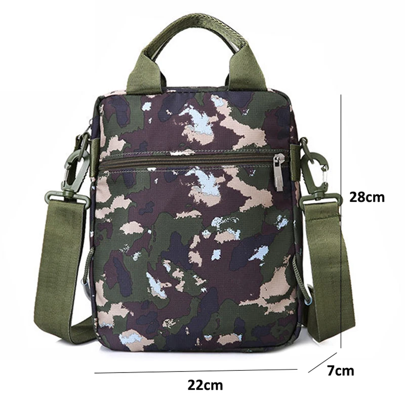 Sacoche imperméable en nylon style camouflage avec bandoulière pour homme, sac à main masculin, mini mallette, cartable étanche se portant sur