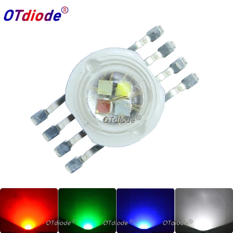 5PCS 45MIL RGBW LED Diode 8pins High Power LED Chip 4W-12W Colorful four core sources DIY for LED Stage lighting beads