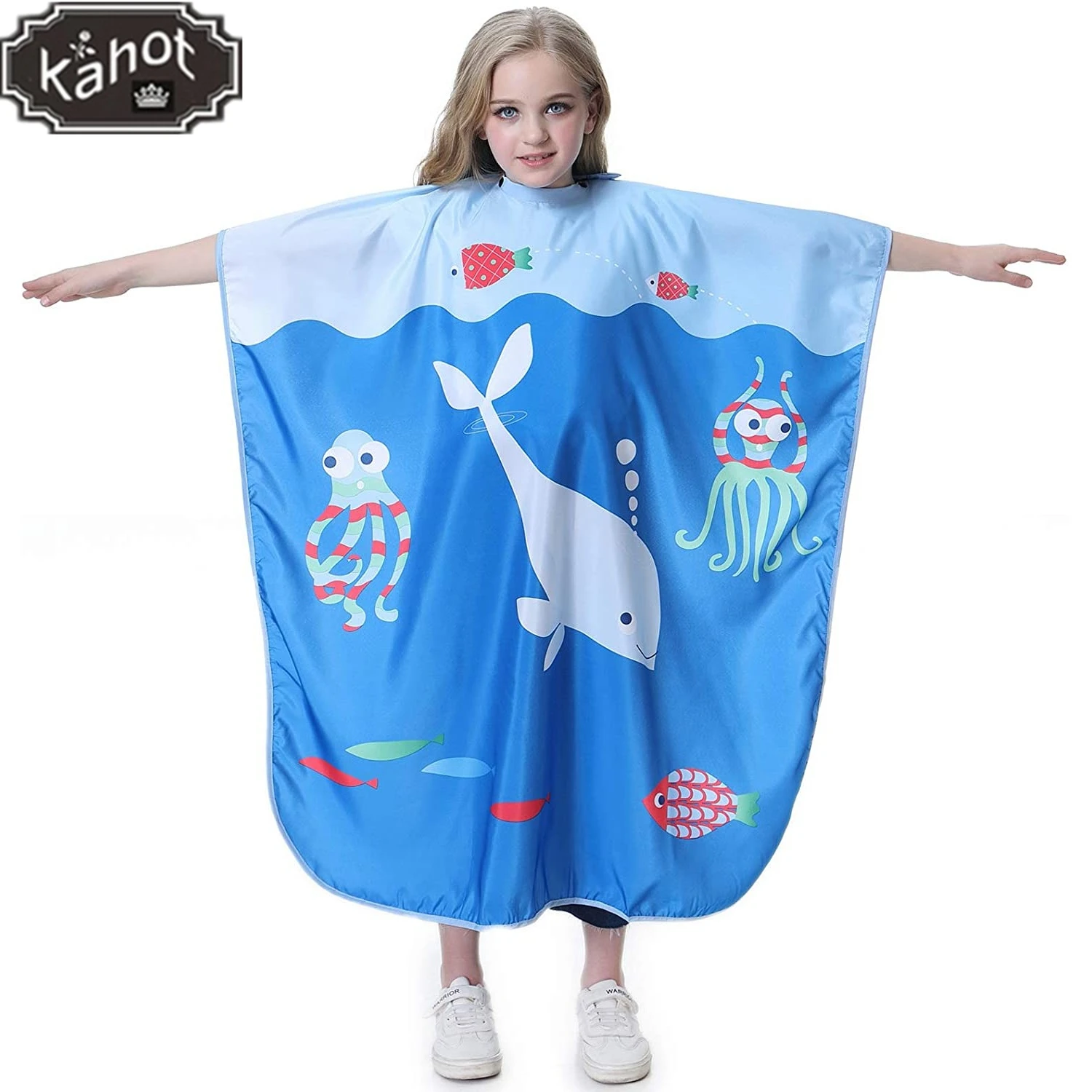 Hair Salon Barber Special Children's Haircut Cape Waterproof Non-Stick Hair Cartoon Pattern Baby Home Haircut Tool Shawl Apron