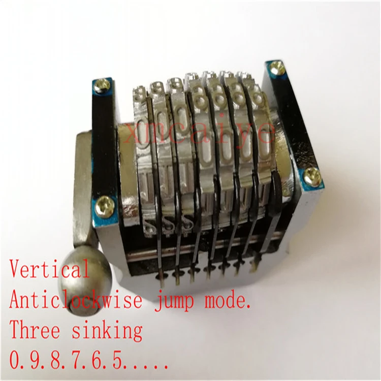 2 PCS GTO 7-digits numbering machine vertical 3 sinking, jump moth 0987654......sides 22.3