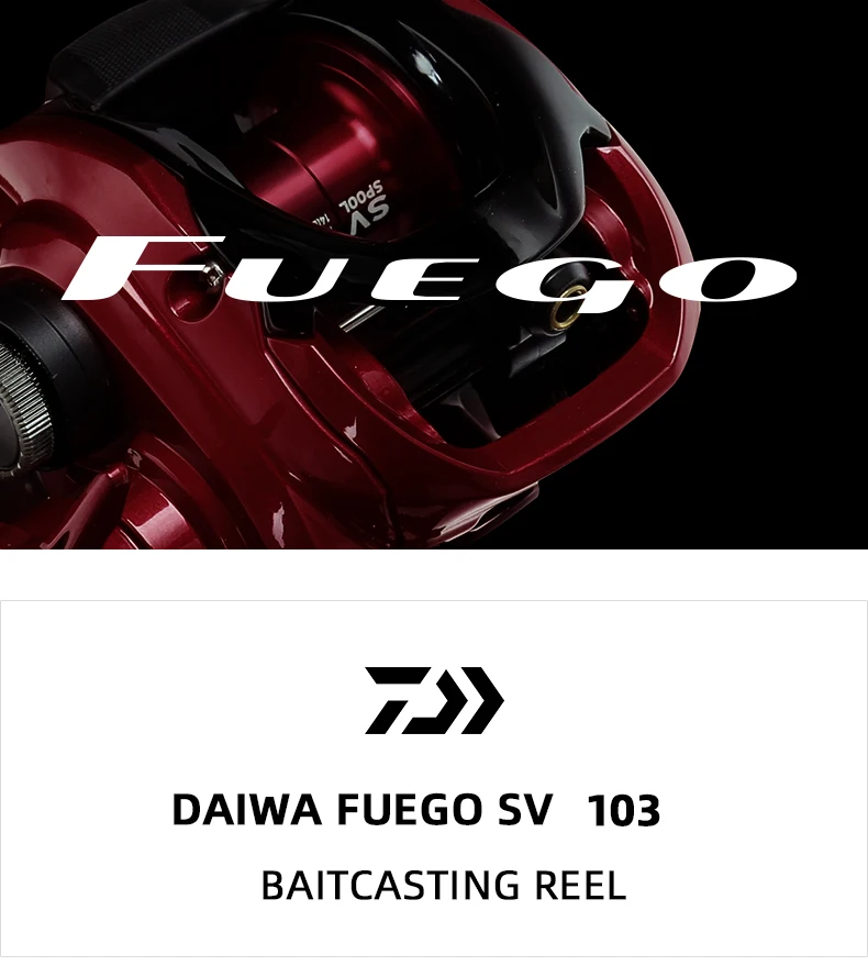 DAIWA FUEGO SV CS 103 Baitcasting-Angelrolle Low Profile 6,3/7,3 Übersetzungsverhältnis MAX DRAG 5 kg 5 + 1 BB – Detail 1