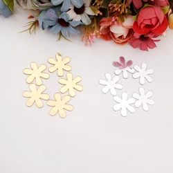 50pcs Mini Stickers Acrylic Tags 9 Shapes 3D Mirroried Sticker Kid's Room Decor Wedding Birthday Party Room Decor DIY Supplies