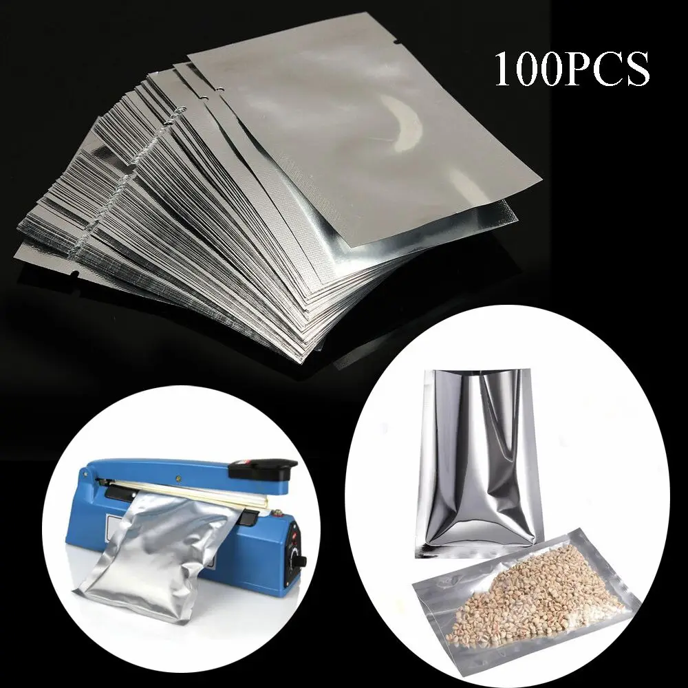 100 sztuk wodoodporne Aluminium torby foliowe worek do zgrzewarki termicznej woreczki do przechowywania Food Grade opakowanie Saran uszczelniacz próżniowy przybory kuchenne