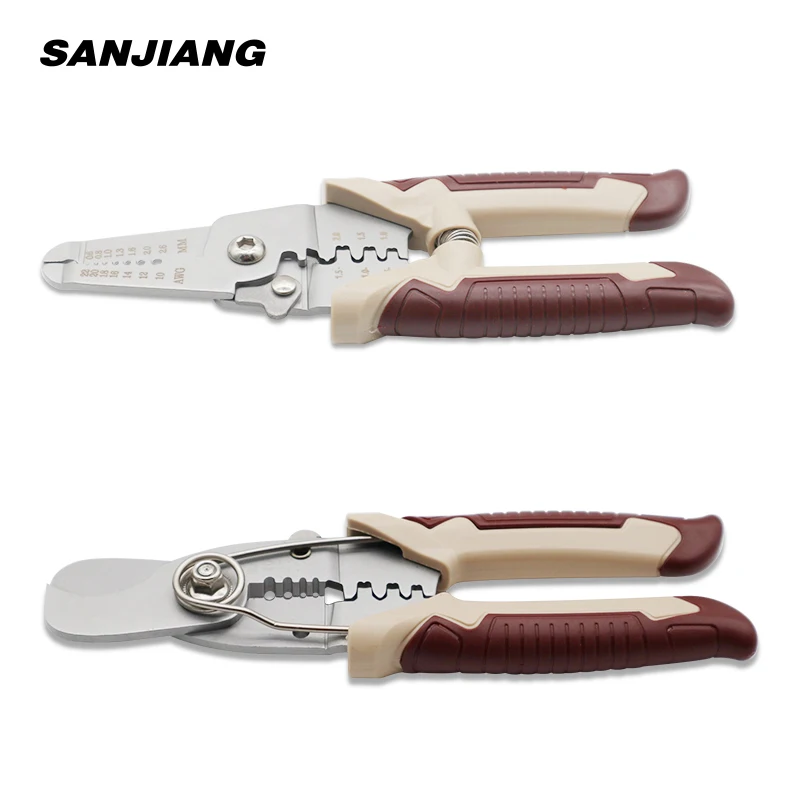 Multi tool pliers Crimping Pliers 3IN1wire stripper Multi functional cable cutter Tab Non Insulated 0.5-1.5MM² Terminals Clamp