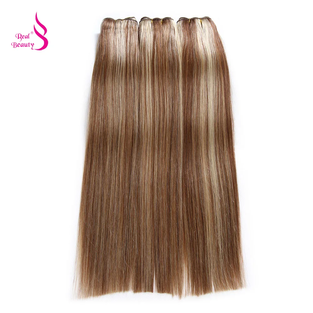 Beleza real ombre em linha reta cabelo humano tece pacote 18 "-26" loiro brasileiro cabelo humano remy extensões de cabelo cor nórdica