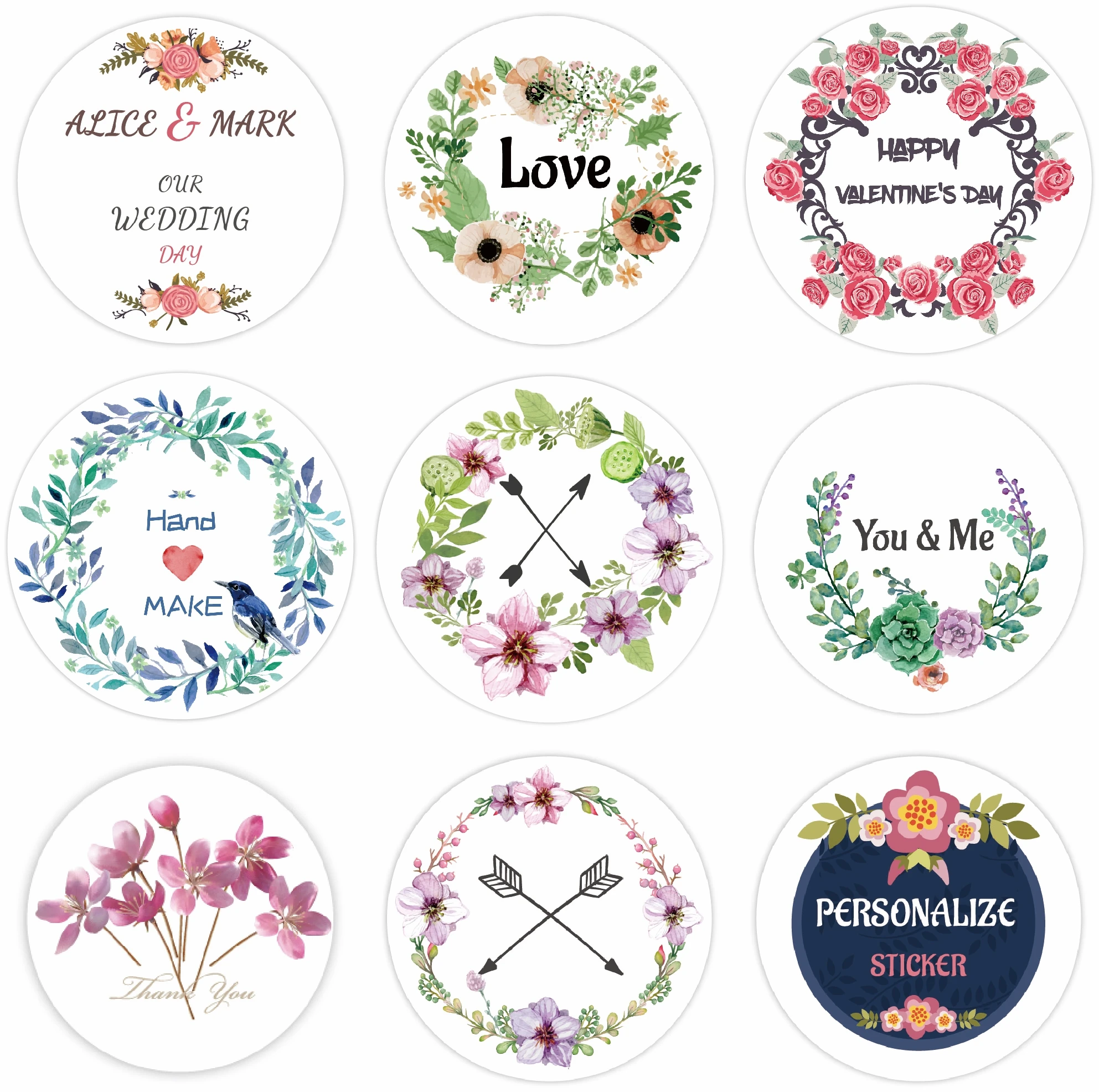 100 PCS Custom Stickers Logo Thank You Labels Personalized Stickers Packaging Name Party Wedding Birthday Print Your Own Sticker